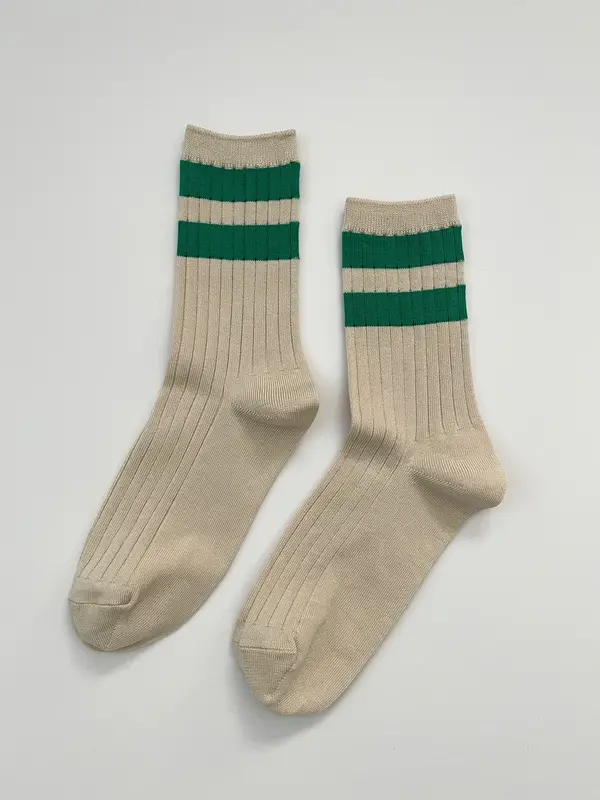 Le Bon Shoppe Socks Her Varsity 2. These socks are a striped version of the original Her socks that are classically ribbe...