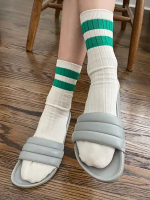 Socks Her Varsity. These socks are a striped version of the original Her socks that are classically ribbed, have the perf...