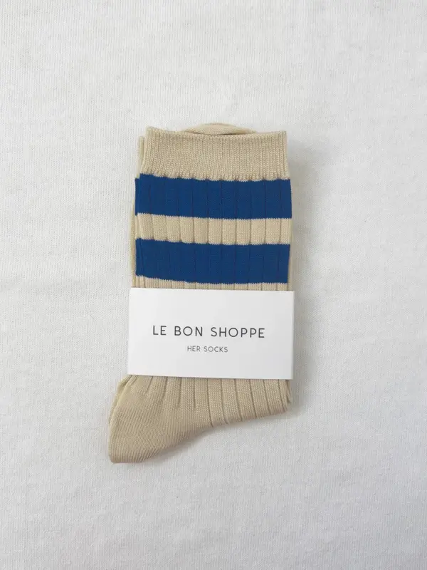 Le Bon Shoppe Sokken Her Varsity 4. Deze sokken zijn een gestreepte versie van de originele Her sokken die klassiek gerib...