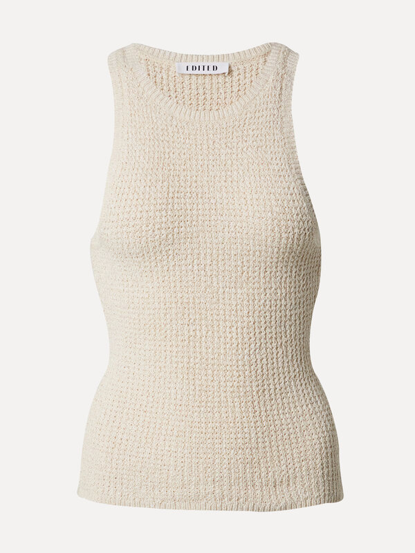 Edited Tanktop Eyleen 2. Upgrade your summer style with this cream-colored knitted tank top, combining comfort and style ...