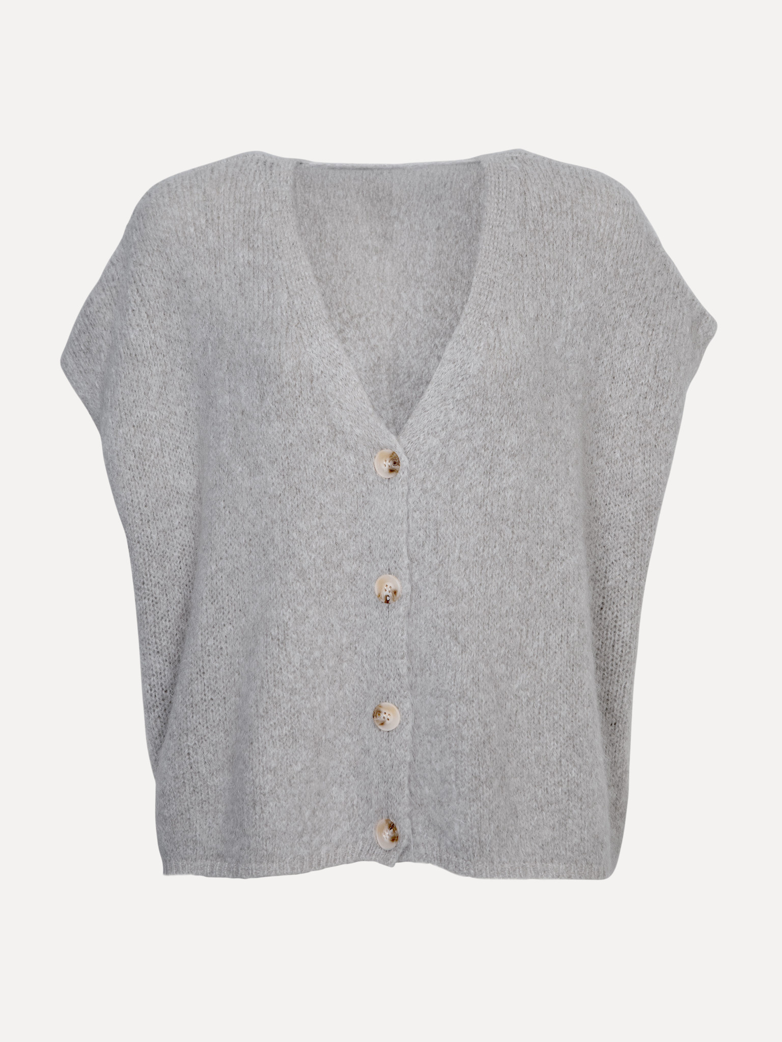 Le Marais Mouwloos gebreid vest Live 2. Deze cardigan bewijst: korte mouwen, oneindige mogelijkheden. De fit is ideaal vo...