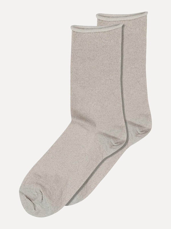 MP Denmark Socks Lucinda 1. Step in style with these socks featuring subtle all-over glitter in a refined champagne color...