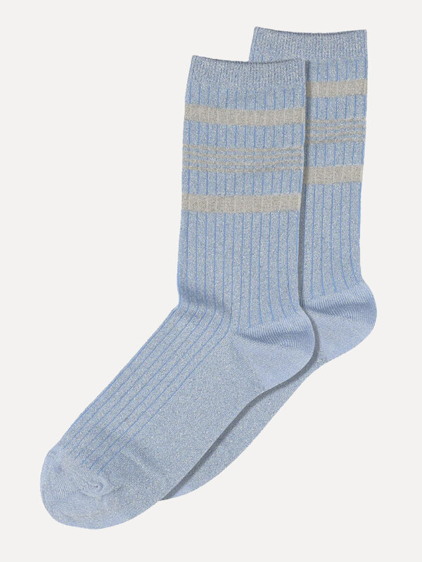MP Denmark Sokken Nohl 1. Deze lichtblauwe glitter sokken met strepen zijn niet alleen klassiek en super cool, maar ook z...