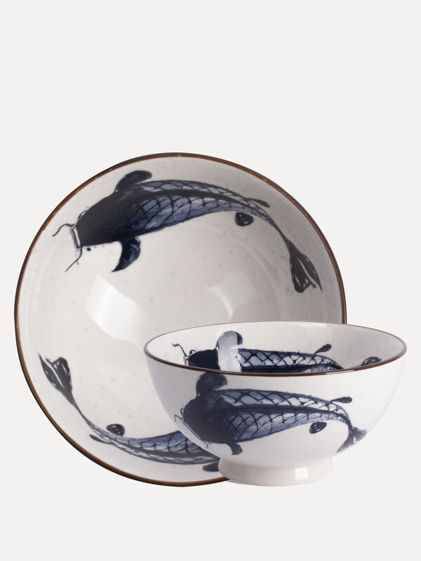 Gusta Bowl Koi 1. Set your table in style with this beautiful bowl from the In To Japan series. The bowl features an imag...