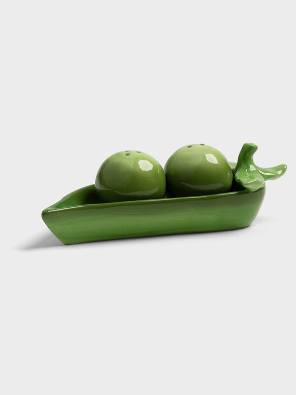 &klevering Salt & pepper shaker Mussel 1. Place these pea-shaped salt and pepper shakers on your countertop and add a pla...