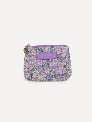 Toiletry bag Iza. Give your daily routine a colorful upgrade with this small pouch featuring a playful purple floral prin...