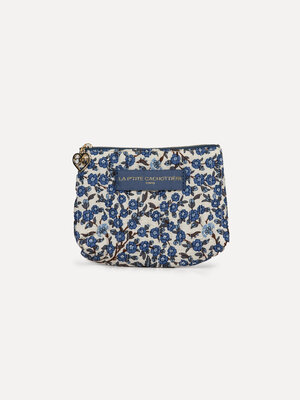 Toiletry bag Iza. Add a touch of elegance to your daily routine with this small pouch featuring a deep dark blue floral p...