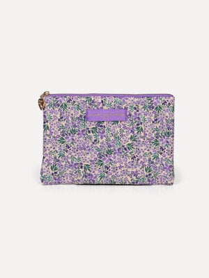 Trousse de toilette Iza. Gardez votre maquillage organisé avec ce trousse de toilette à l'imprimé floral violet élégant. ...