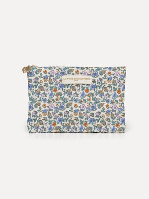 Toiletry bag Iza. Give your daily routine a fresh look with this toiletry bag in a bright light blue floral print. A styl...