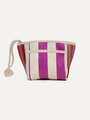 Pouch Cato. A handy and compact pouch with stripes, perfect for storing all your daily essentials in style.
