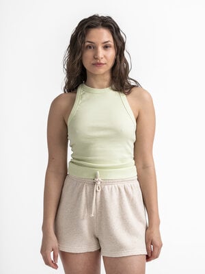 Top Orelia. Embrace the summer vibes with this ribbed tank top in a fresh pastel green color, instantly giving your outfi...