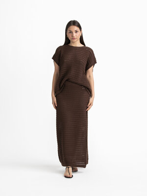 Jupe Mint. Rehaussez votre look avec cette magnifique jupe crochetée dans une couleur brune chaude. Cette jupe crochetée ...