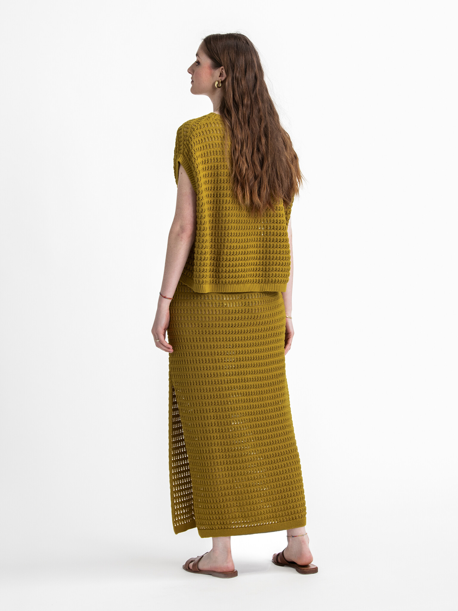Les Soeurs Jupe en crochet Mint 5. Laissez-vous briller dans cette magnifique jupe crochetée dans une nuance d'olive vert...