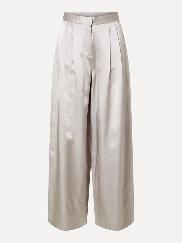 Selected Wide satin trousers Selene 2. These gorgeous satin wide-leg trousers add the perfect amount of drama to your loo...