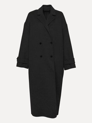 Manteau Adan. Un manteau long est un élément essentiel de votre garde-robe, et ce manteau noir répond à tous vos besoins....