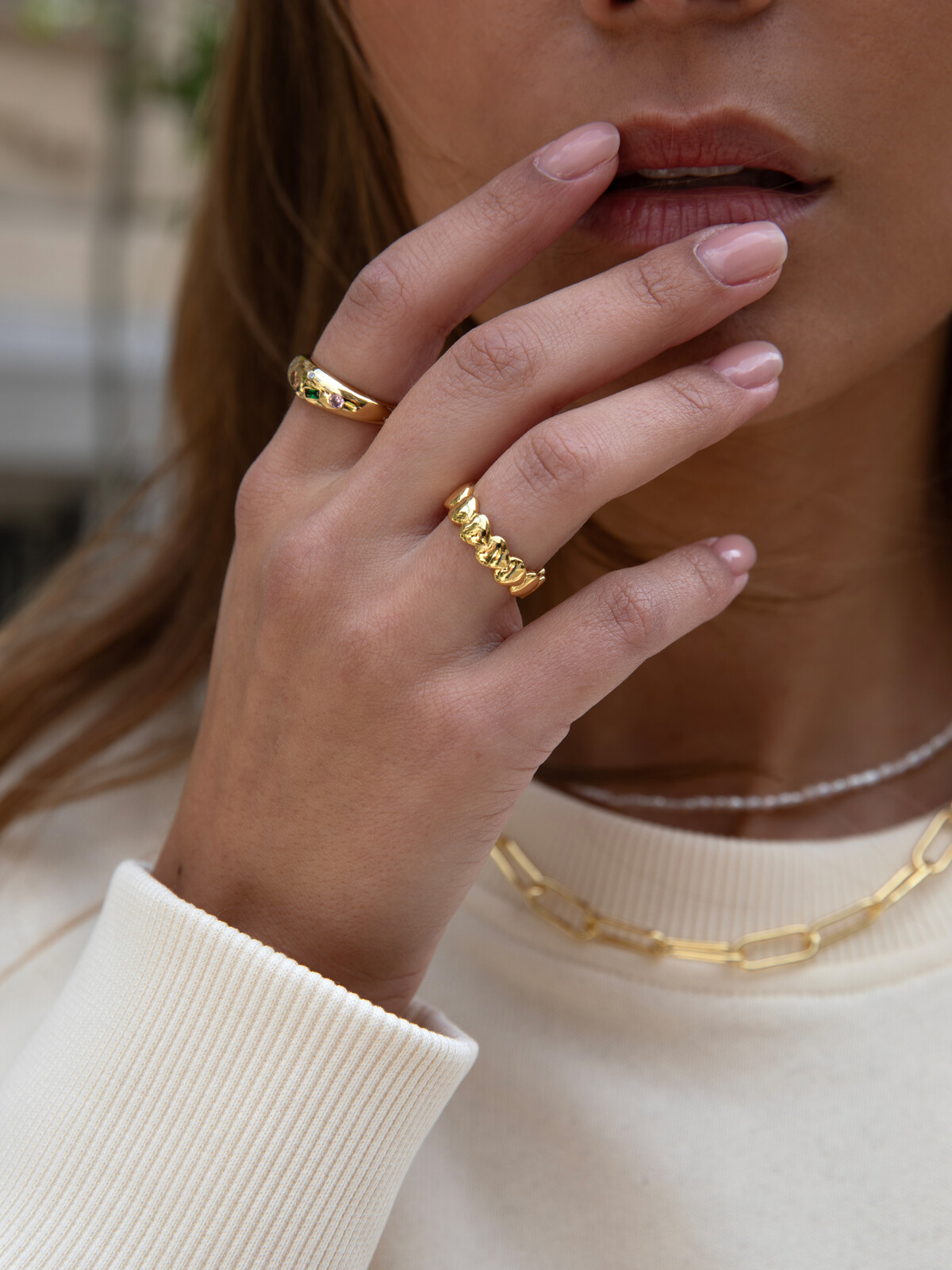 Les Soeurs Ring Gabi Heart Gold | Les Soeurs