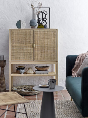 Cabinet Sanna. Sanna is a Nordic cabinet that oozes minimalism and coziness at the same time. Being made of rattan and pi...