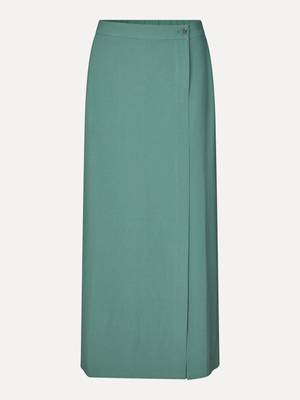 Satin Maxi Skirt Cristi Edviwa. Want something a little different than just dark colors this fall? This skirt in apple bl...