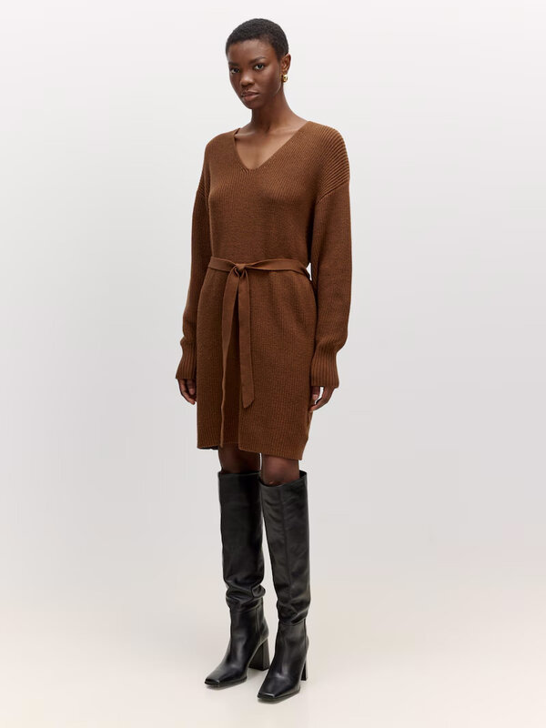 Edited Belted dress Fenja 2. Thanks to this dress, you'll step out into the cold carefree this fall season. Its warm eart...