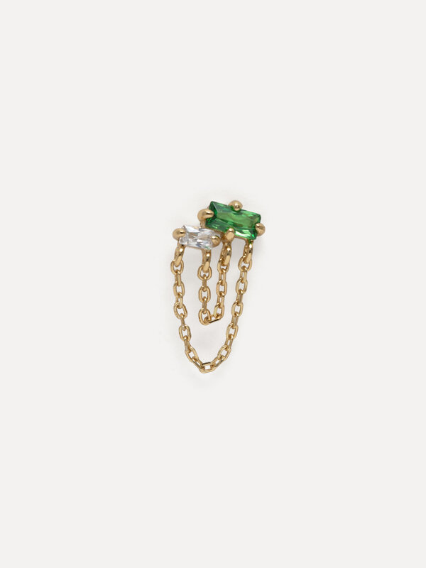 Les Soeurs Boucle d'oreille chaîne Lira Double Gem 1. Get your ears party-ready with this chain earring! The contrasting ...