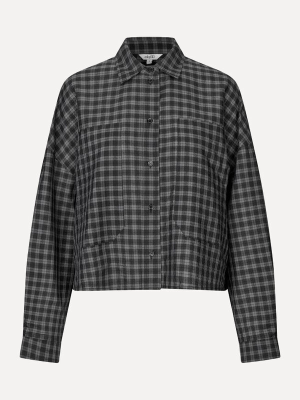 MBYM Geruite Blouse Kaella Lanette Black Greyish Check Les Soeurs