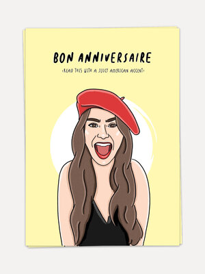 Wenskaart Bon Anniversaire. Verras de Emily in je leven met deze fantastique verjaardagskaart! Stuur hem naar je favoriet...