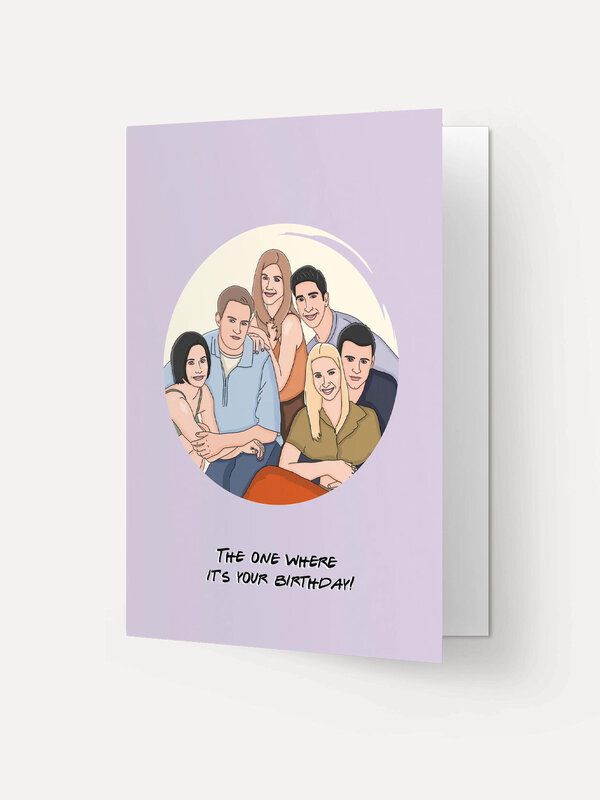 Kaart Blanche Wenskaart Friends Birthday 2. Voor de echte Friends-fan: the one where it’s your birthday! Deze kaart breng...