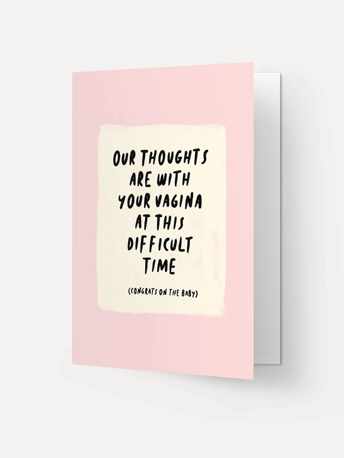 Kaart Blanche greeting Card Thoughts with V 2. Houston, we have a baby - and the stork lied, because it went off just a l...
