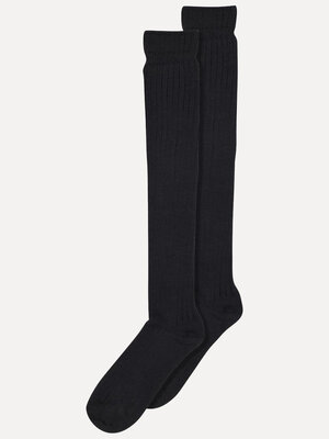 Socks Megan. No more chilly legs! These knee socks in merino wool cover your calves in warmth and style. The rib-knit tex...