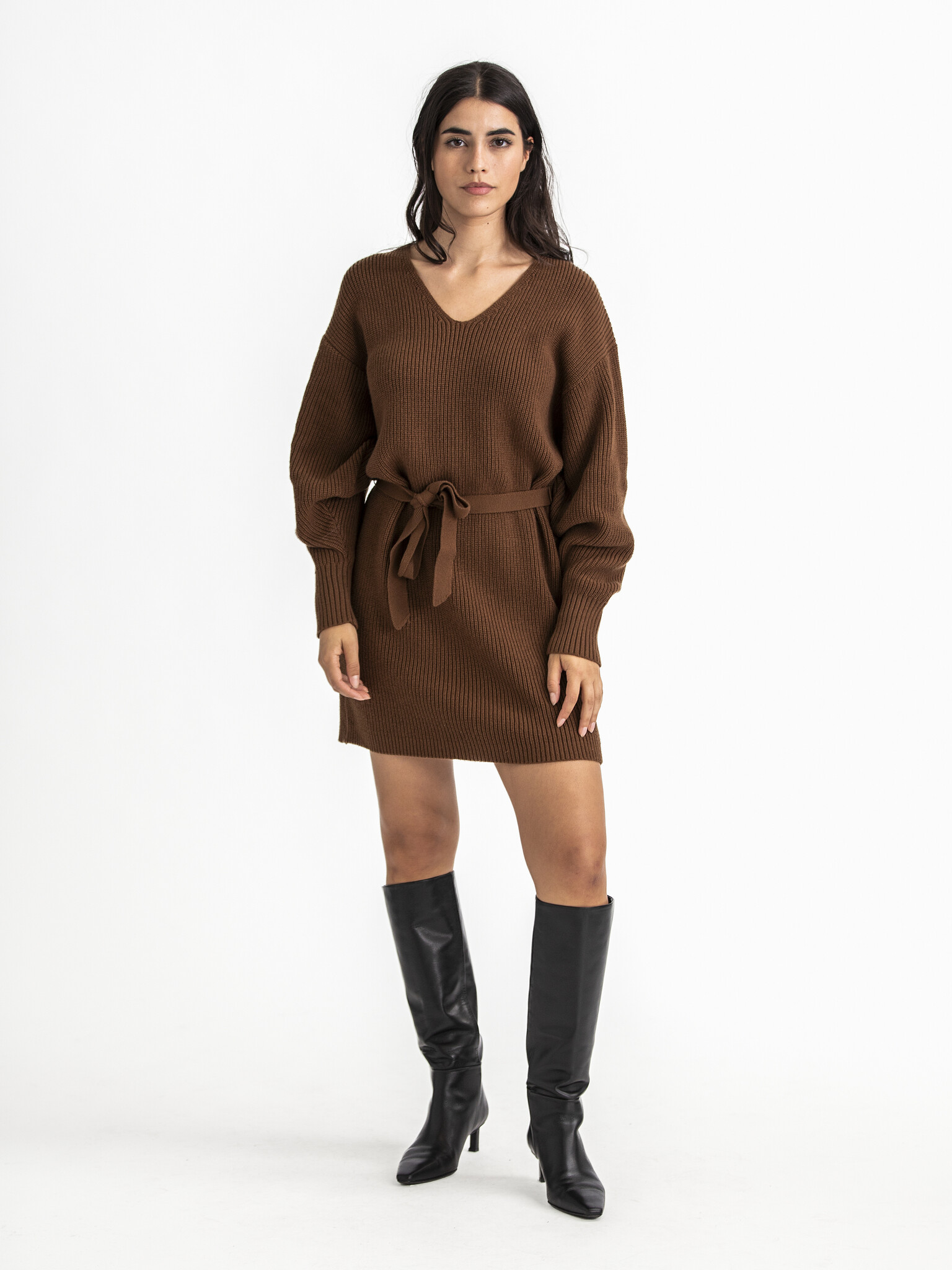 Edited Belted dress Fenja 1. Thanks to this dress, you'll step out into the cold carefree this fall season. Its warm eart...