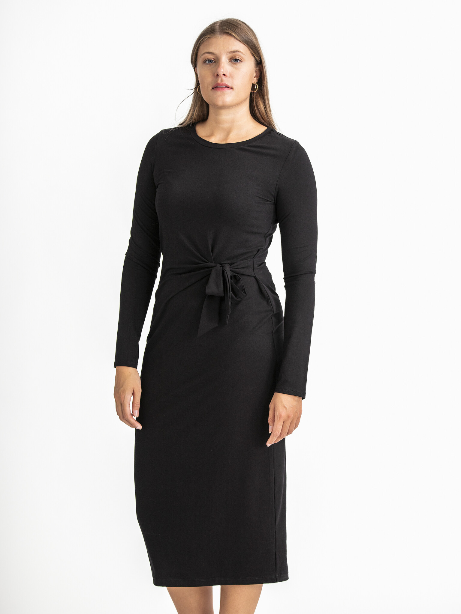 Edited Tied dress Beate 3. Meet the little black dress 2.0. This midi dress with subtle button waist exudes effortless lu...