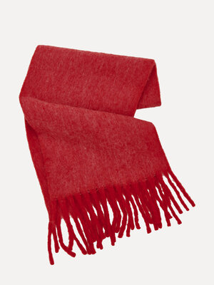Scarf Isra. For a touch of spice in your winter look: this scarf combines an intense red color with a soft, fluffy textur...