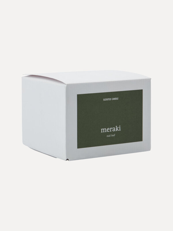 Meraki Scented Candle Oud Leaf 4. In need of a reset? This candle is a mini spa in a jar. Fresh green notes flow into a s...