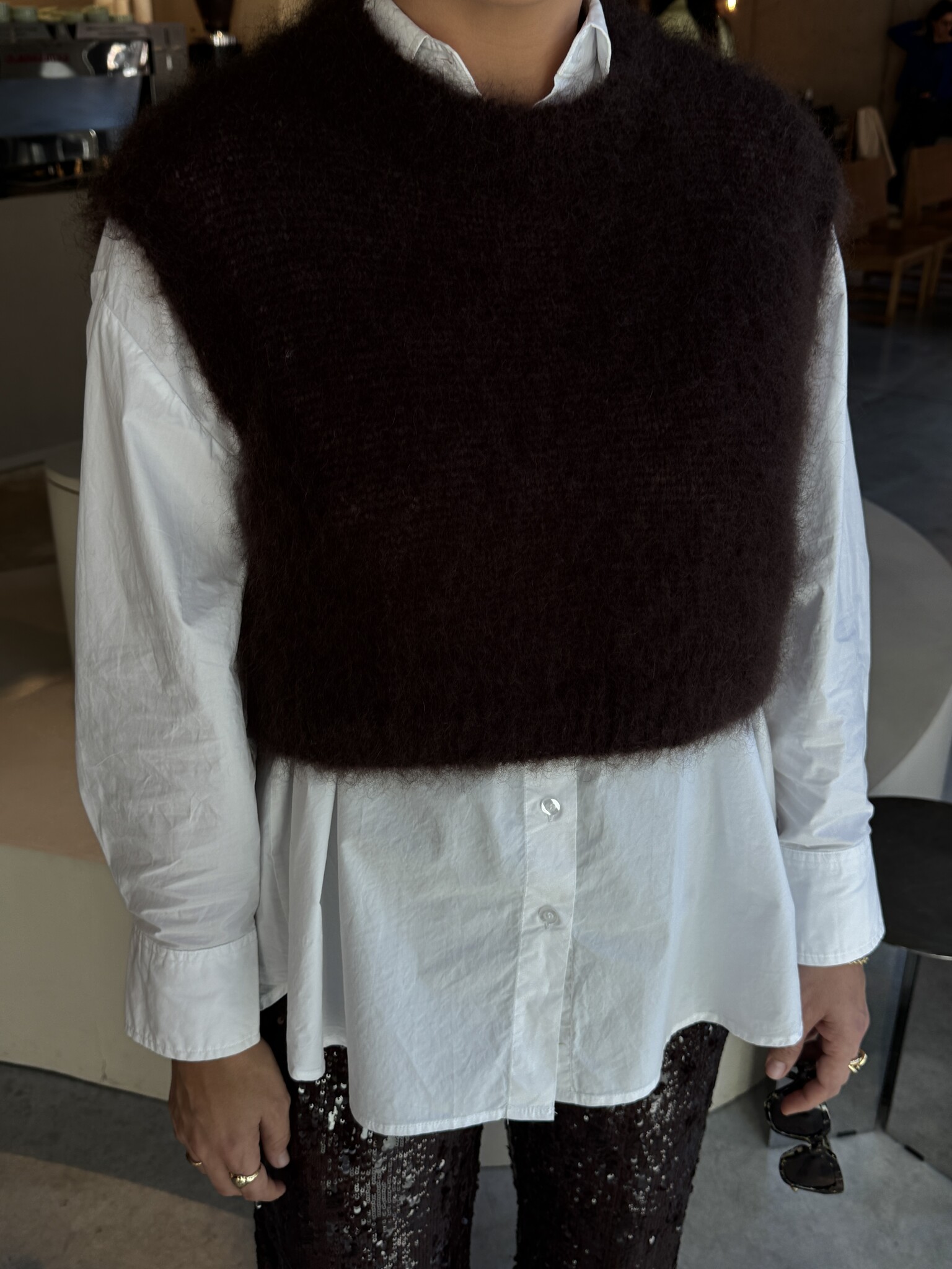 Le Marais Knitted Spencer Zoey 1. Creating a clever wardrobe starts with the right basics. This brown spencer is one piec...