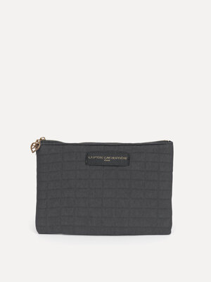Toiletry bag Iza. Minimalism in your bathroom? This medium toiletry bag in timeless gray brings order to chaos. Sleek gra...