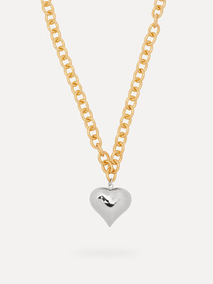 Collier Rana Heart. Deux couleurs parfaitement équilibrées: le design doré de ce collier est un complément polyvalent à v...