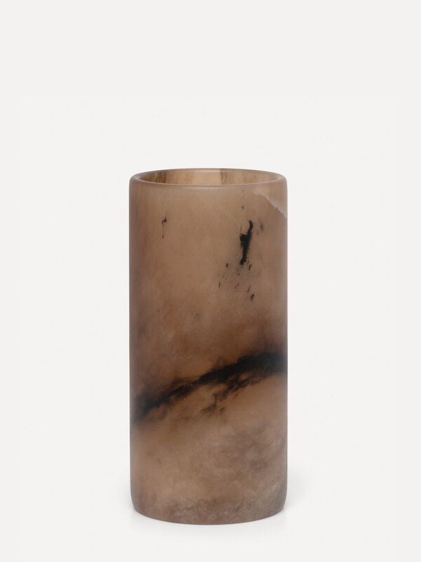Les Soeurs Vase Alabaster Cylinder 1. Pure beauty captured in alabaster. This cylindrical vase creates a subtle glow that...