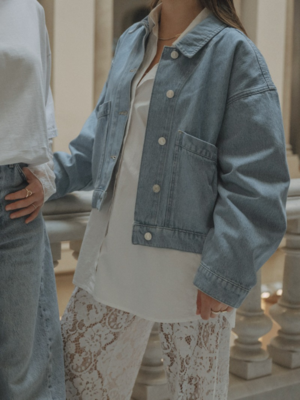 Jacket Nicole. An added layer that instantly elevates your outfit? This is it. The relaxed, generous fit of this denim ja...