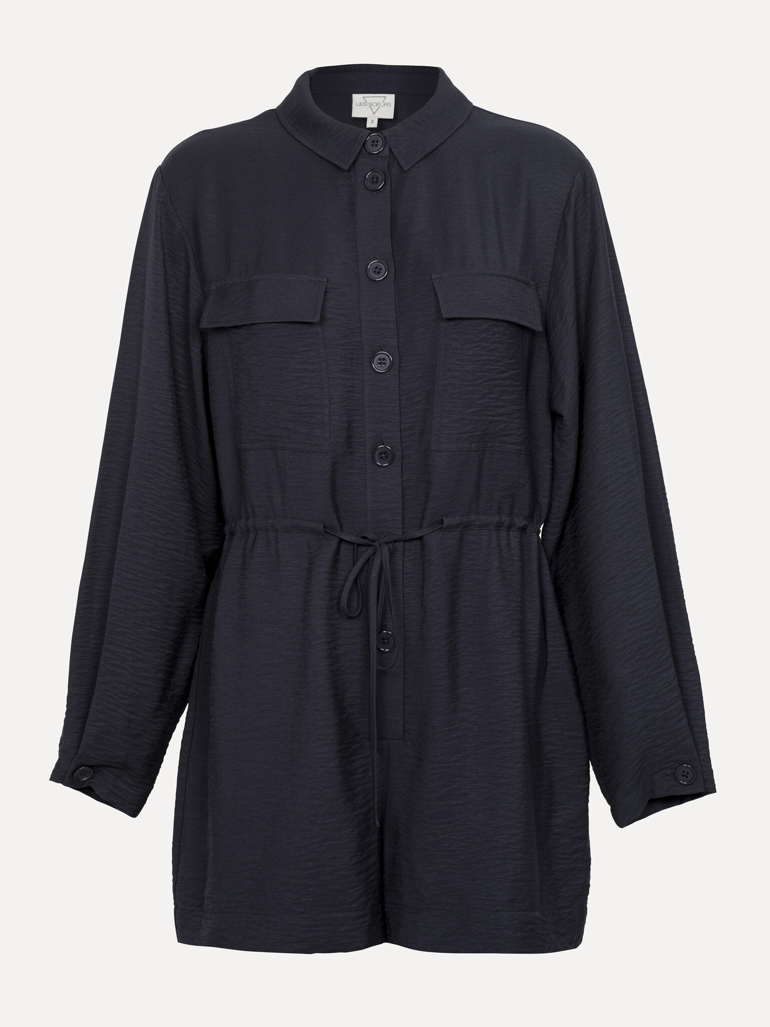 Les Soeurs Playsuit Charlize 1. All eyes on navy! This playsuit is cleverly designed: the classic collar adds class to yo...