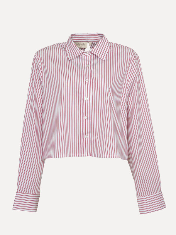 Les Soeurs Blouse à rayures Amy 2. In stripes we trust! Cette blouse courte à rayures rouges est ample et aérée, mais ell...