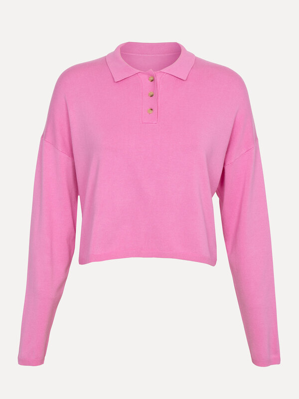 Les Soeurs Longsleeve polo Chris 2. The perfect mix between preppy and playful: this polo in the prettiest pink will beco...
