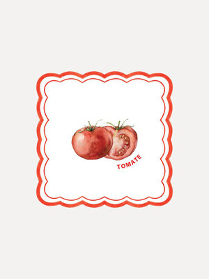 Napkins Tomato Asparagus. A pinch of color, a dash of fun: this set of napkins with playful prints of tomatoes and aspara...