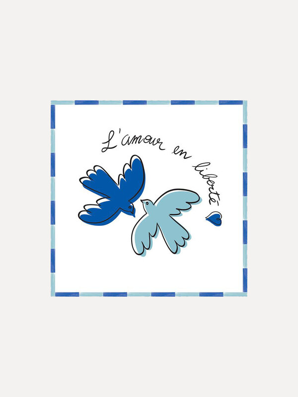 Opjet Napkins set Blue Bird Love 1. Spread the love! This set of 20 napkins with cute blue birds and the phrase 'L'amour ...
