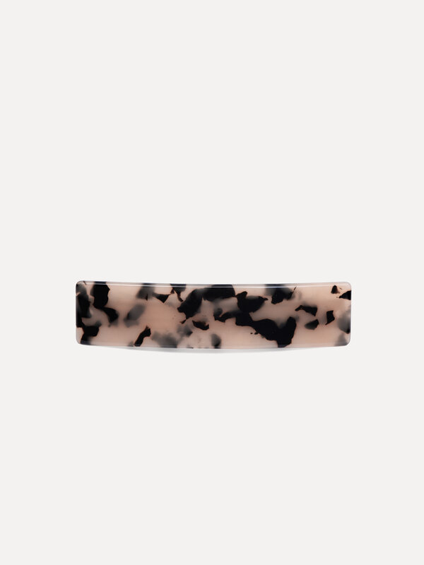 Les Soeurs Barrette hair clip rectangle resin 1. Hold it together! This resin barrette with tortoise print is your savior...