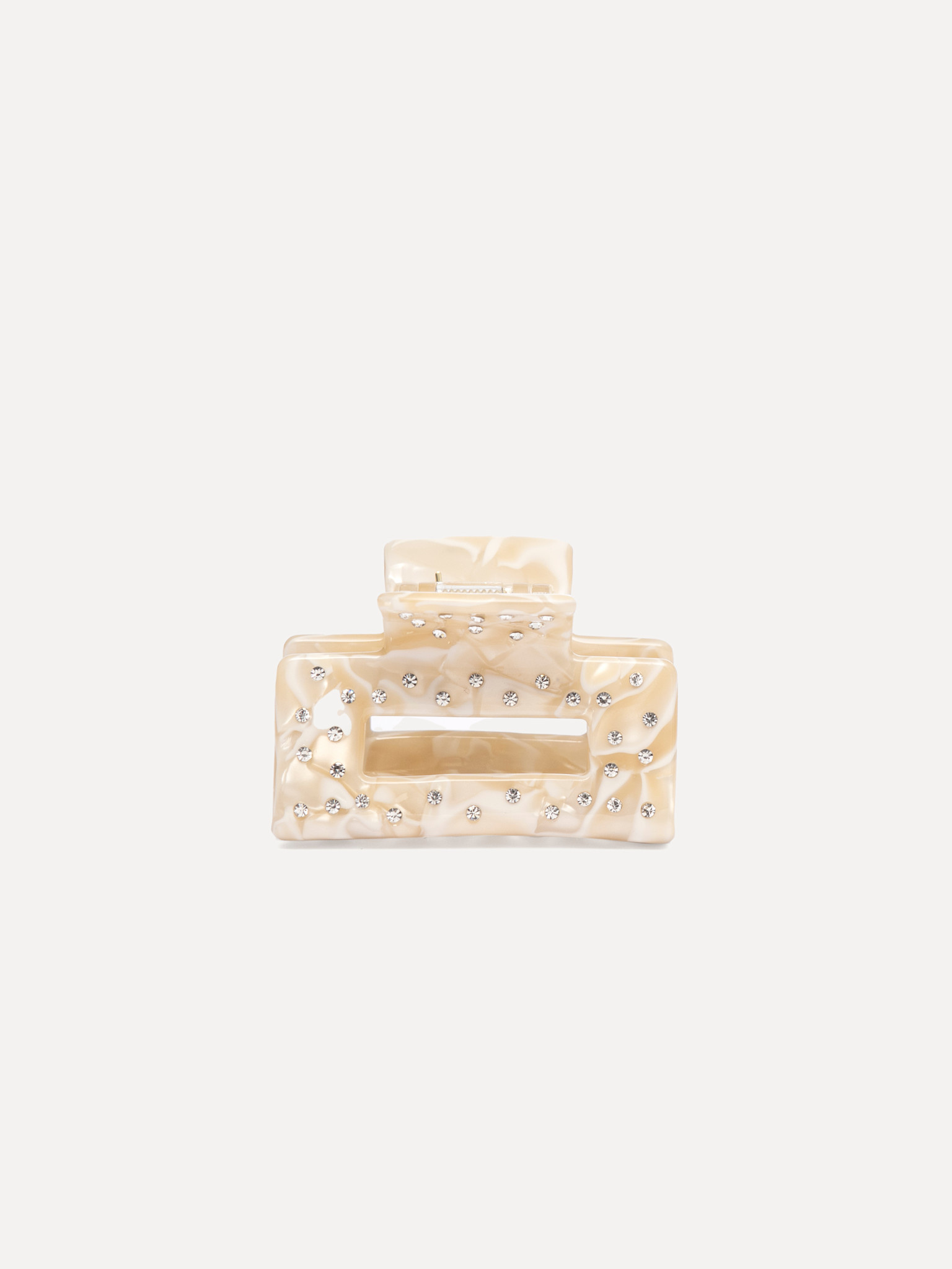 Les Soeurs Resin haarspeld rechthoekig strass 1. Een haarspeld die net zo goed een sieraad is? Dankzij een parelmoeren gl...
