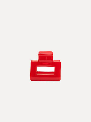 Hair clip rectangle. Ready, set, red! Combining functionality with boldness, this bright red glossy hair clip is your pow...