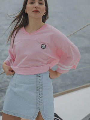 Denim skirt Cate. Getting bored of basic denim? This mini skirt with lace-up side detail is playful and edgy, yet sleek a...