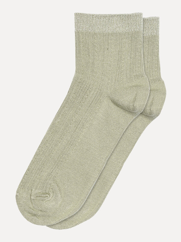 MP Denmark Short socks Darya 1. A touch of sage for your sock drawer? This pair of socks mixes a classic rib structure wi...