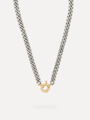 Necklace Rana Big Closure. Chain game strong! This chunky chain has it all: tough matte links in silver, an eye-catching ...