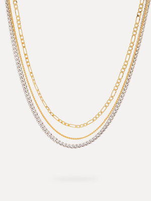 Ketting Rana Triple. Triple the fun! Blijf je vaak twijfelen tussen goud en zilver? Deze ketting lost dat stylingdilemma ...